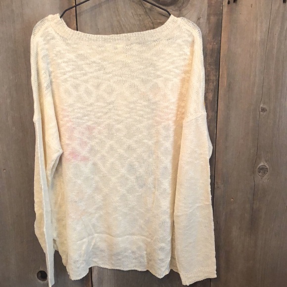 Glam Star Lightweight Open Weave Sweater in Ivory Sizes S/M & M/L - Picture 5 of 12